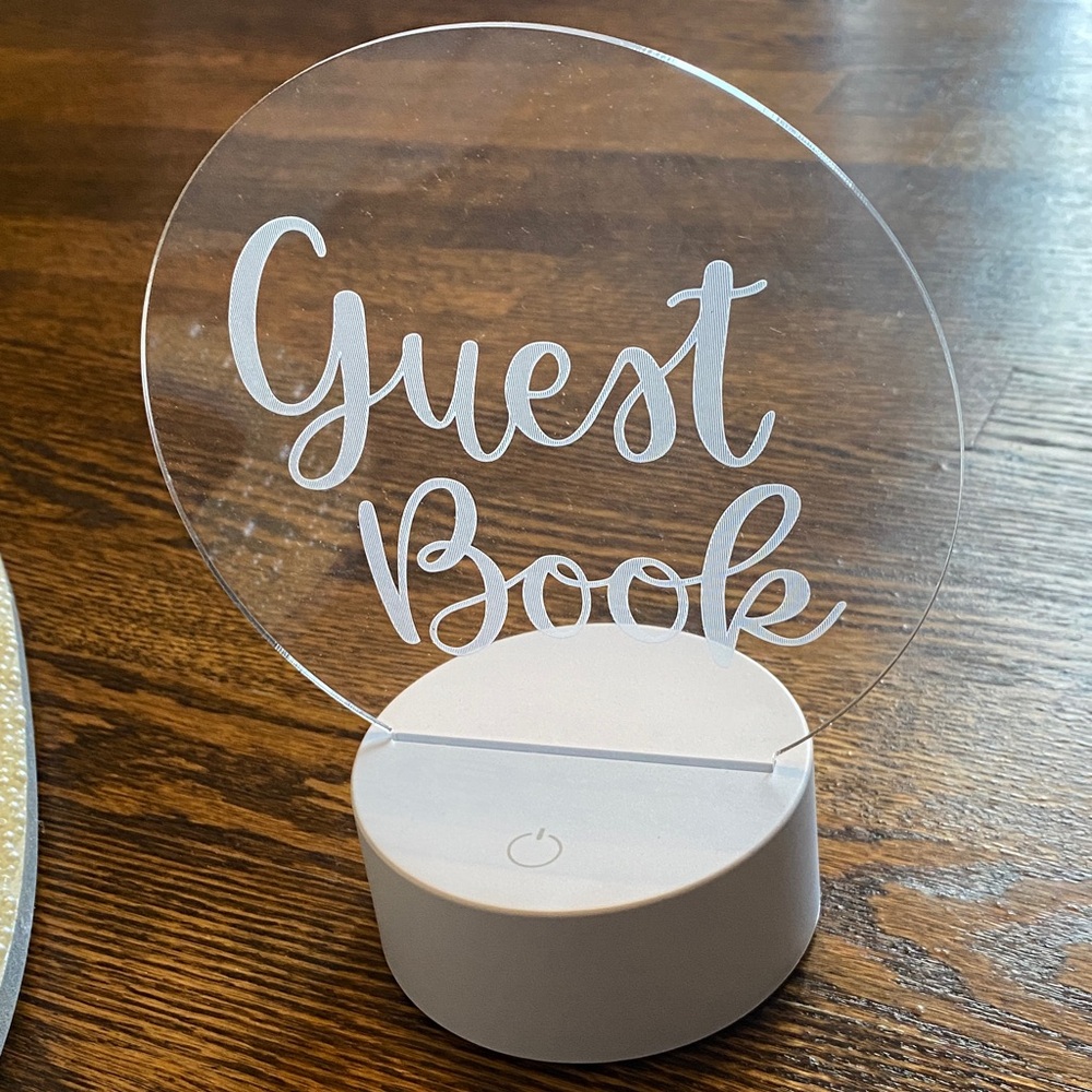 Acrylic Guest Book Sign with LED Base